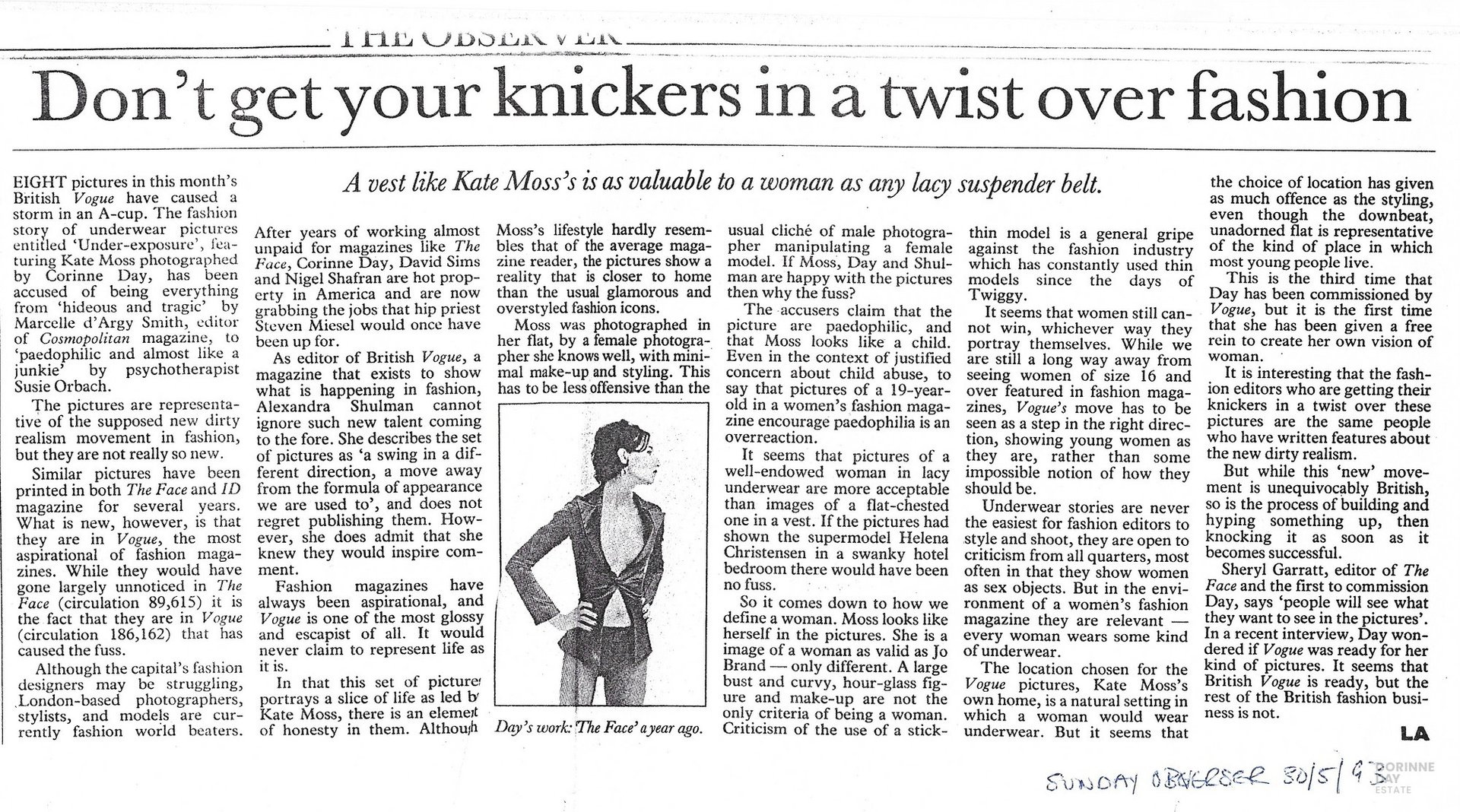 Don't get your knickers in a twist, The Observer, 30 May 1993 — Corinne